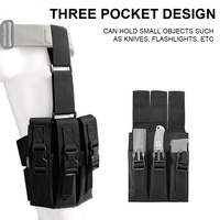 SINAIRSOFT Pochette tactique triple pour chargeurs à dégagement rapide, à fixer sur la cuisse, compatible MOLLE, M P FIVE