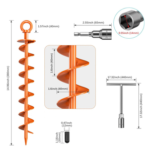 <span class=keywords><strong>Kit</strong></span> d'<span class=keywords><strong>ancrage</strong></span> en spirale robuste : un équipement fixe en acier moderne et réutilisable <span class=keywords><strong>pour</strong></span> tentes, balançoires, yourtes, etc. - Product Image 4