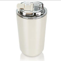 Nouvelle Tasse Isotherme en Acier Inoxydable Blanc Laiteux avec Couvercle, Mug de Voyage pour Voiture, Gourde Anti-fuite, Bouteille Thermos