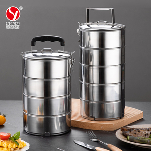 Wholesale Eco Friendly Take Away Food Stainless Steel 2/3/4 Layers Lunch Box Food Storage Container