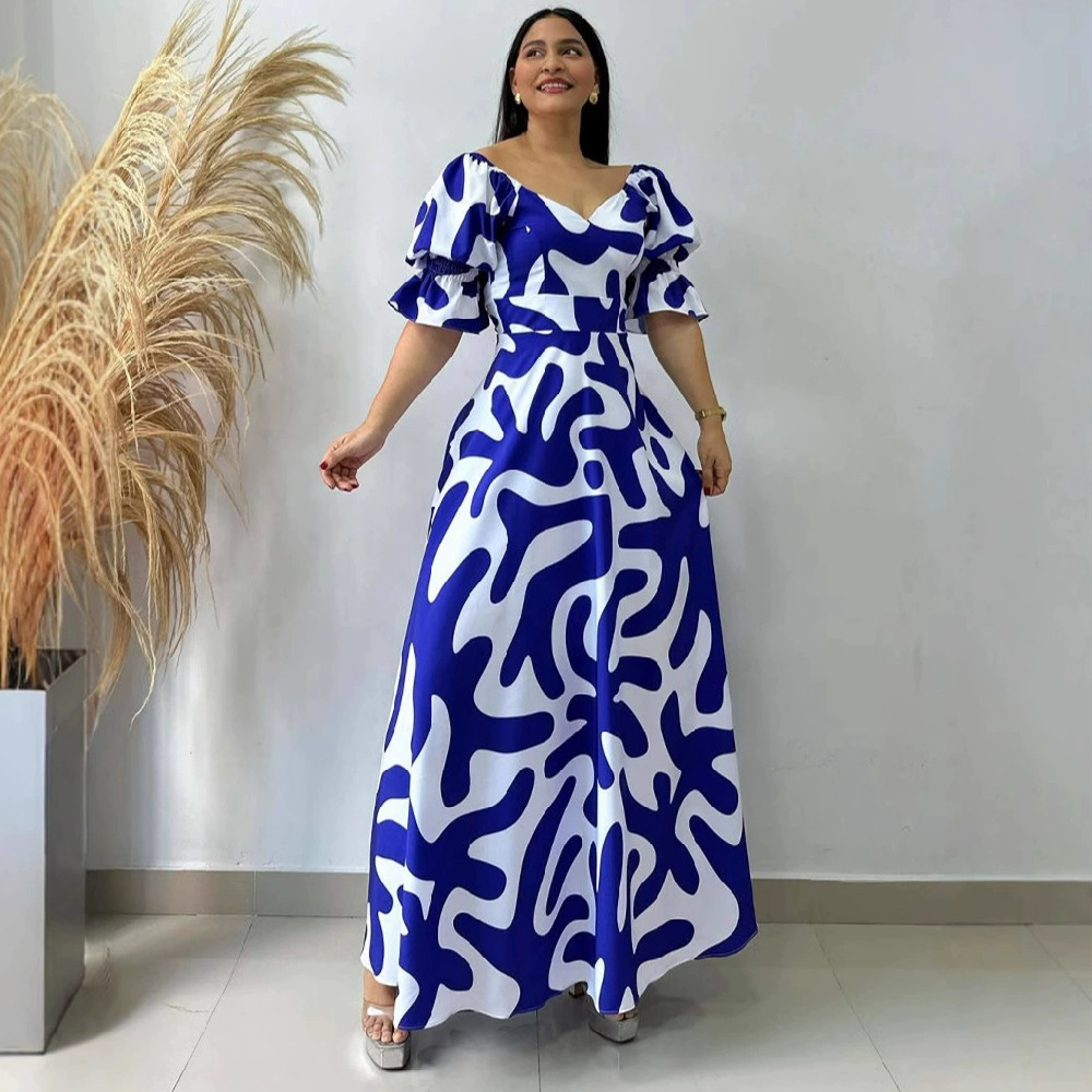 knee length dresses for ladies Ladies Short Floral Print Summer Dress Women Butterfly Sleeve Casual  Ruffles Party Beach Mini Women Dress main image 0
