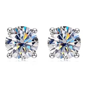 ชามา เจมส์ เจเวลส์ต่างหูเงินแท้ 925 ประดับมอยส์ซาไนต์ ชุบทองคำขาว 2 กรัม ดีไซน์คลาสสิก เรียบหรู ดูคล้ายเพชร ทันสมัย - Product Image 6