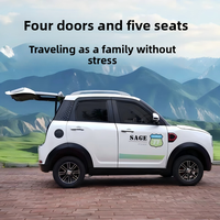Vehículo Eléctrico Pequeño de 4 Ruedas, 4 Asientos, Mini Auto de Baja Velocidad 50km/h para Transporte en Aeropuertos y Fábricas