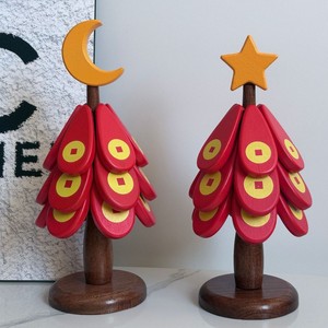 Posavasos con diseño de árbol, luna y estrellas, modelos de monedas, adornos decorativos para mesas de restaurante, manteles individuales, posavasos, alfombrilla aislante para árbol de Navidad - Product Image 3