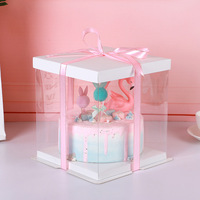 Boîte à gâteau jetable en PET de qualité alimentaire Kaierda en gros, taille personnalisée, boîte cadeau transparente avec impression couleur CMYK et impression personnalisée