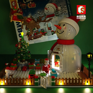 Senbao <b>Block</b> Christmas Santa House <b>Building</b> <b>Blocks</b> With Led Light Musical Sound For Kids 7-14 Years Old Gift Toy - Product Image 2