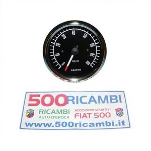 Contagiri Generico per FIAT 500 e 126, Strumento per Cruscotto Abarth con 80 Fondo Nero - Product Image 1