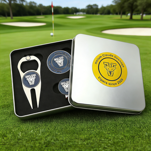 Coffret Cadeau Golf Événementiel Haut <span class=keywords><strong>de</strong></span> Gamme Personnalisé : Outil <span class=keywords><strong>de</strong></span> Réparation <span class=keywords><strong>de</strong></span> Divots <span class=keywords><strong>de</strong></span> Golf, Marqueur <span class=keywords><strong>de</strong></span> Balle, Jeton <span class=keywords><strong>de</strong></span> Golf en Métal et Clip <span class=keywords><strong>de</strong></span> Chapeau - Product Image 5