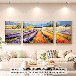 Pure main dessinée style moderne luxe décoration de la maison peintures mur arts paysage peinture à l'huile - Product Image 5