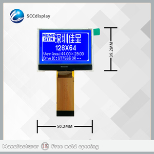 Giá thấp 12864 254 STN màu xanh tiêu cực COG + FPC Dot Matrix LCD màn hình hiển thị module 3V st7565r mô-đun đơn sắc - Product Image 4