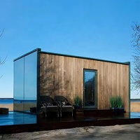 Maison préfabriquée en conteneur rectangulaire, concept modulaire Mirror Cube, verre trempé pour hôtels modernes, maisons préfabriquées