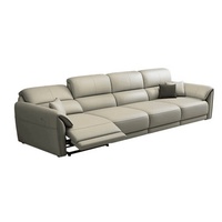 Modernes Minimalistisches Intelligentes Elektrisches Ledersofa mit Nullwand-Design aus Vollnarbenleder und Mehrfach Verstellbarem Winkel für Zuhause