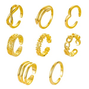 Bohemio sin fin cobre dedo del pie anillos minimalista flor <span class=keywords><strong>Opem</strong></span> pies nudillo anillo mujeres pie joyería al por mayor - Product Image 6