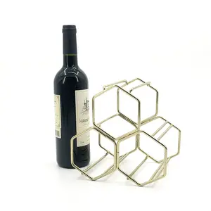 hot sale wine bottle holder rack 3 bottles wine rack gold plated wine holder metal