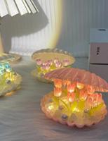 LED 3D Simulation Tulipe DIY Lampe Miroir Lumière Chevet Bureau Fleur Atmosphère Romantique pour la Décoration de la Maison Fait à la Main DIY Shell Tul