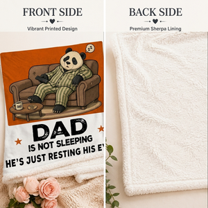Couverture en flanelle personnalisée amusante avec motif panda 280GSM pour <span class=keywords><strong>papa</strong></span>, mari, couverture douce et chaude personnalisée POD, cadeau pour la fête des pères, anniversaire - Product Image 3