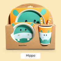 Ensemble de bols et assiettes pour bébé en bambou écologique sans BPA avec logo personnalisé, dessin animé pour enfants, pour la maison et les restaurants