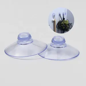 Cangkir isap kepala jamur plastik 40mm 45mm dengan kait/25mm 30mm 35mm pengisap plastik PVC bening untuk cermin meja kaca