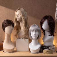 Buste de mannequin en fibre de verre mat avec épaules, tête de mannequin de table pour l'affichage de chapeaux, perruques et bijoux en magasin de détail
