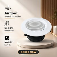 Grille d'aération ronde en ABS réglable pour système de ventilation et climatisation