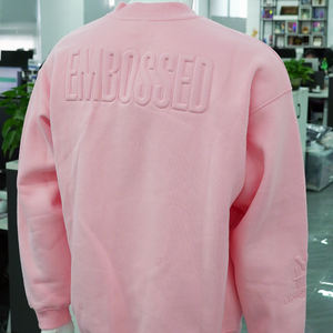 Sweat-shirt unisexe surdimensionné à épaules tombantes en coton avec motif 3D en relief, style streetwear décontracté, épais, pour l'automne, personnalisable - Product Image 1