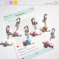 RCGIFT Porte-clés en peluche au crochet avec ailes mignonnes, pendentif de sac à la mode, breloque décorative, petit cadeau, accessoires pour sac à dos