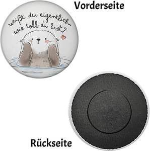 Imán <span class=keywords><strong>de</strong></span> Nutria con <span class=keywords><strong>Frase</strong></span> '¿Sabías Cuán Increíble Eres?' Diseño Kawaii Lindo Símbolo <span class=keywords><strong>de</strong></span> Corazón <span class=keywords><strong>Amor</strong></span> <span class=keywords><strong>Amistad</strong></span> Perfecto para Amigos Redondo - Product Image 2