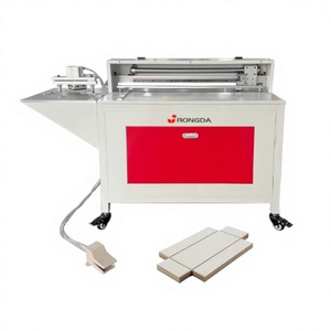 RONGDA KC550A 10times/min Semi Automatic Manual Pneumatic Motor &amp; Gear Driven Rigid <strong>Box</strong> Grey Board Cardboard V <strong>Grooving</strong> <strong>Machine</strong> - Product Image 1