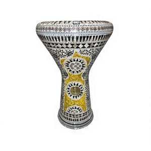 Darbuka professionnelle égyptienne en nacre 22 cm - Accents dorés, incrustation MOP, Doumbek - Product Image 1