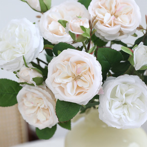 <b>Artificial</b> Silk Roses Purple Pink White Champagne High Simulation Table Decoration Wedding Home Bouquet Photography Prop - Product Image 4
