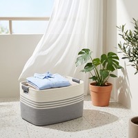 Panier de rangement extra-large en coton tissé de style européen-américain pour chambre à coucher, idéal pour les couettes et le linge sale