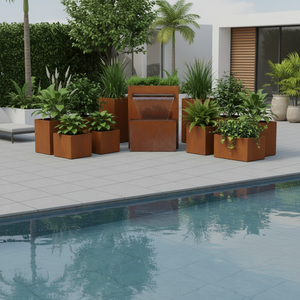 Jardinière en acier <span class=keywords><strong>Corten</strong></span> pour décoration artistique, grande jardinière extérieure, pot de fleurs pour parc et jardin, ornement sur mesure, style européen moderne, facile à installer - Product Image 6