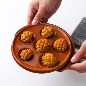 Assiette <span class=keywords><strong>à</strong></span> <span class=keywords><strong>Escargots</strong></span> en Céramique <span class=keywords><strong>à</strong></span> <span class=keywords><strong>6</strong></span> Cavités avec Soucoupe, Compatible Four et Micro-ondes, Vaisselle de Cuisine Française pour Restaurant, Maison, Fruits de Mer et Cuisson - Product Image 1