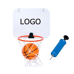 Panier de basket mural intérieur personnalisé avec logo imprimé, ensemble de jeu pour enfants avec mini panneau de basket - Product Image 1