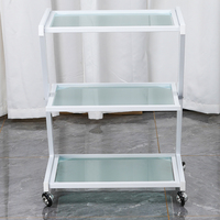 Nouvelle conception de remorque de salon de beauté mobile, mobilier de salon, chariot à outils, cadre en verre trempé, peinture pulvérisée