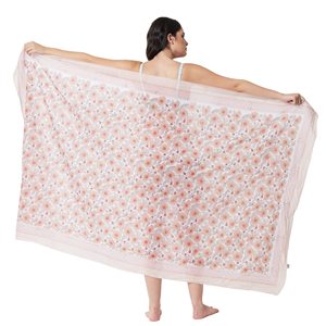 Pareo de algodón con estampado a mano para mujer, ligero, para cubrir el bikini, ideal para la playa y resorts de verano. - Product Image 1