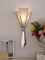 Lampe murale LED bicolore style chinois en acier inoxydable Maison Domin Vintage avec abat-jour en marbre et interrupteur, culot G9