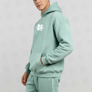 Sudadera con capucha OEM personalizada para mujer, corte holgado, hombros caídos, tejido grueso, 80% algodón, 20% poliéster, forro polar, 380 g/m², al por mayor - Product Image 3