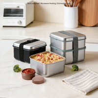 Boîte à lunch isotherme en acier inoxydable 304 grande capacité, avec couvercle en PP et conception anti-fuite, idéale pour le bureau et le camping – Vente en gros usine