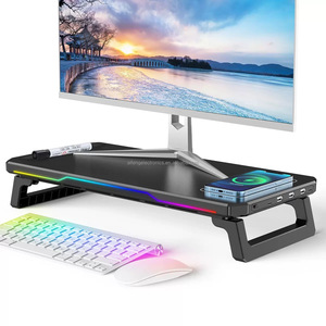 Soporte Elevador Multifuncional para Monitor de Juegos RGB con Hub USB, Organizador de Escritorio Ergonómico Plegable para Streamer, <span class=keywords><strong>PC</strong></span> y Laptop - Product Image 6