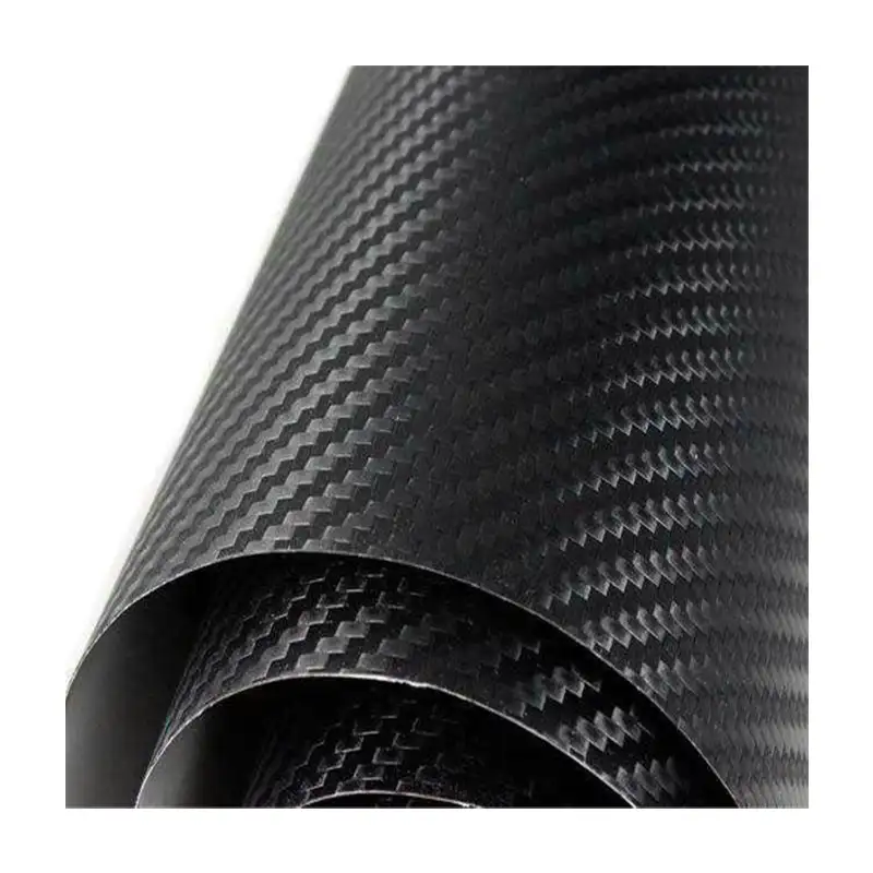 Película de vinilo de fibra de carbono 3D para coche, Material de PVC autoadhesivo para decoración de coche, liberación de aire, negro