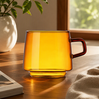 Mug à café en verre nordique à double paroi résistant à la chaleur, vente en gros directe d'usine, pour usage domestique, thé, lait