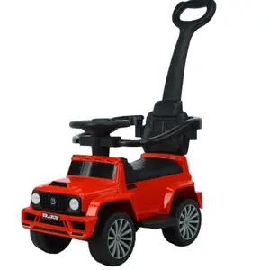 รถยนต์ไฟฟ้าของเล่นสำหรับเด็กผู้ชายสีแดง1สีนั่งบนรถพร้อมที่จับดึงสำหรับเด็กที่จะขับแบตเตอรี่12V
