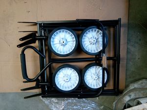 Carro pieghevole da campeggio pieghevole per bambini da spiaggia con carrello da pesca a 4 ruote da giardino - Product Image 6