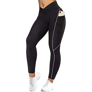 Custom Fitness Wear V Cross Scrunch Butt Leggings de cintura alta con bolsillo Ropa deportiva activa Pantalones de yoga Leggings para mujeres - Product Image 1