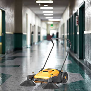 Nouvelle balayeuse manuelle autoportée avec bac à poussière <span class=keywords><strong>de</strong></span> 55 L, vitesse <span class=keywords><strong>de</strong></span> 8 km/h, efficace pour le <span class=keywords><strong>nettoyage</strong></span> intérieur/extérieur, conception à pousser à la main, brosses latérales pour - Product Image 4