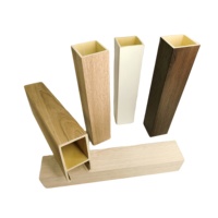 Melinco 50*50mm Revêtement intérieur en tube carré en PVC, fausses poutres creuses flexibles, tuyauterie en plastique composite bois WPC pour la décoration