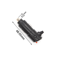12/24V noir voiture allume-cigare prise mâle véhicule auxiliaire adaptateur secteur ABS prise DC Jack connecteur avec lumière LED rouge
