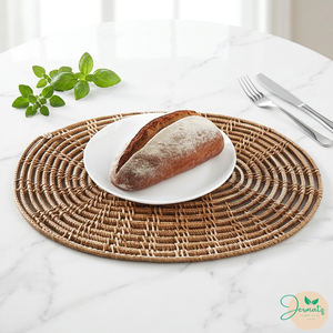 Set de table rond en rotin tressé fait main, dessous de plat en rotin naturel, écologique, décoration de table rustique pour salle à manger et cuisine - Product Image 4