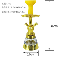 Ensemble Chicha Moderne 36cm 14cm 1500g avec Emballage Cadeau, Mini Narguilé à Tuyau Unique, Durable, Écologique, en Métal et Acrylique